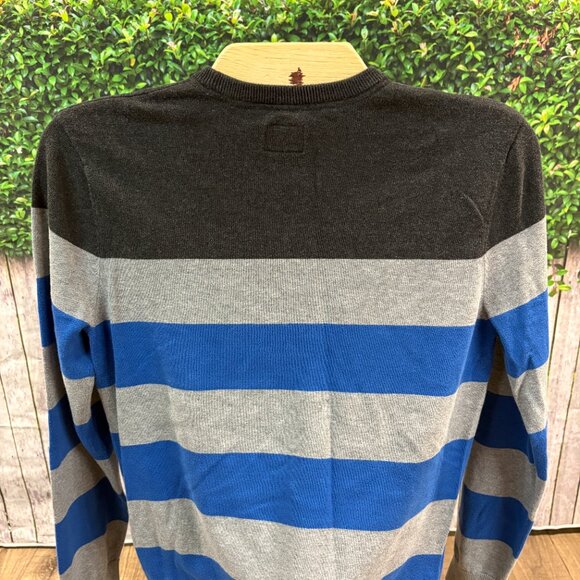 Vans Off the Wall Mens Large Blue/Grey/Charcoal Striped Sweater (SKU: 35M) - Picture 3 of 8